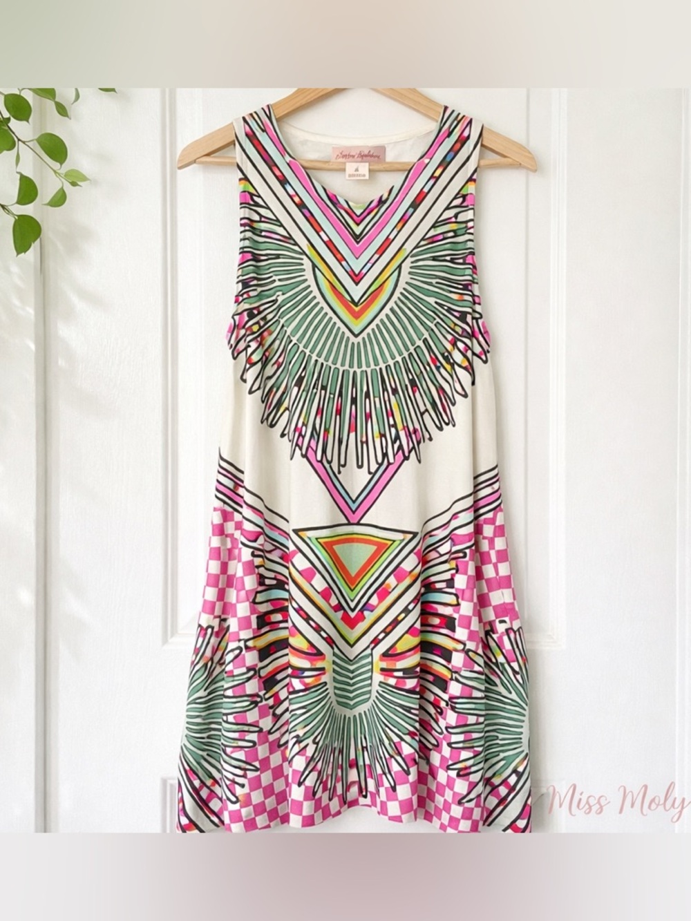 Mara Hoffman Boho Geometric Swing Dress A-Line Resort Vacation Size M